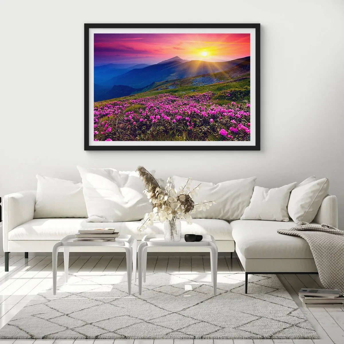 Affiche dans un cadre noir - Poster - … Et autour, ça sent le pin des montagnes et l'odeur de la prairie - 40x30 cm