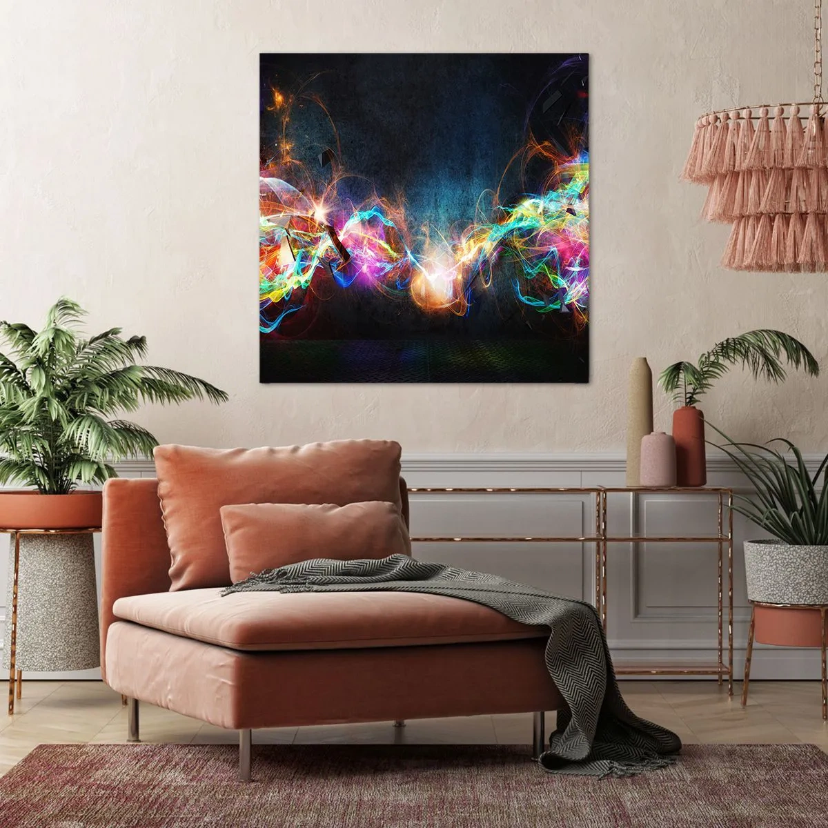 Impression sur toile - Image sur toile - Joyeusement contre l'obscurité - 70x70 cm