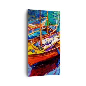 Impression sur toile - Image sur toile - Sur l'eau épaisse de couleurs - 55x100 cm