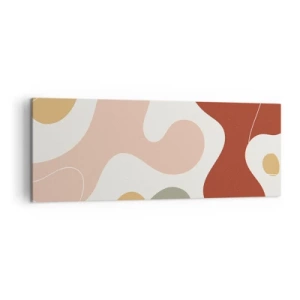 Impression sur toile - Image sur toile - Une composition abstraite aux tons pastel avec des formes dynamiques. - 140x50cm - Entrelac - Décoration murale moderne pour le salon et la chambre ARTTOR