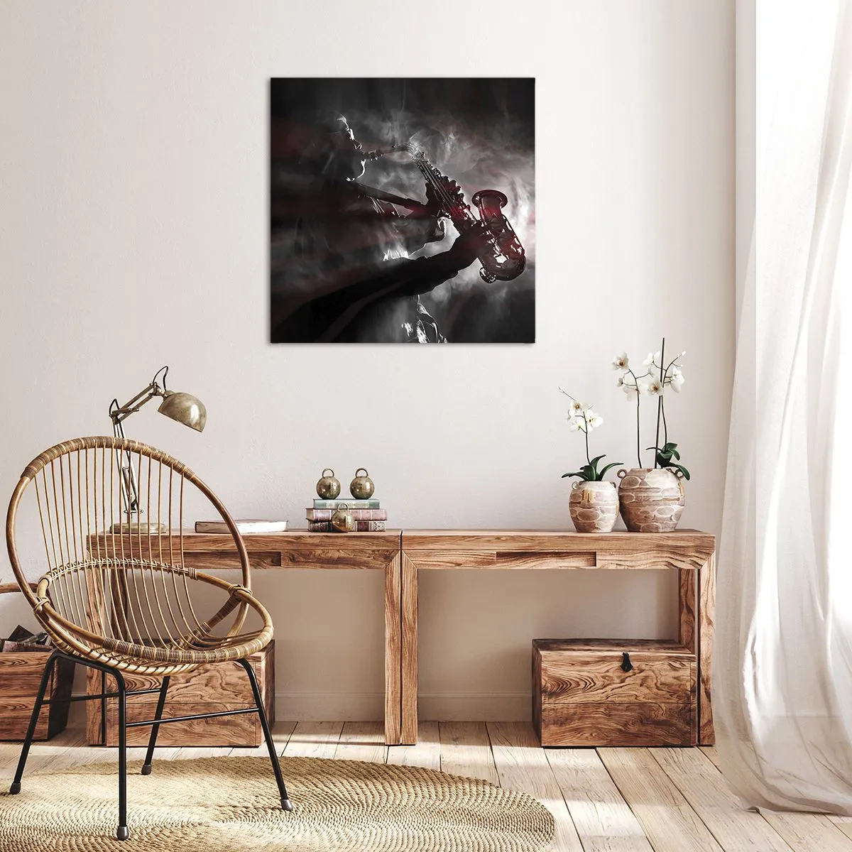 Impression sur toile - Image sur toile - Dans les brumes du jazz - 30x30 cm