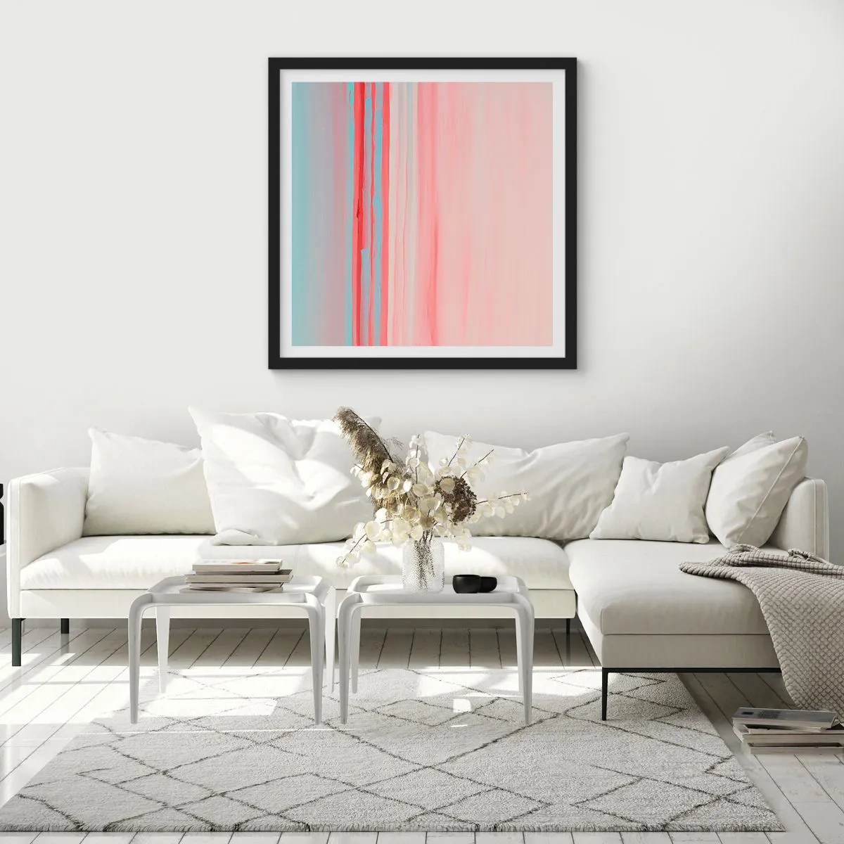 Affiche dans un cadre noir - Poster - Abstraction à l'aube - 30x30 cm