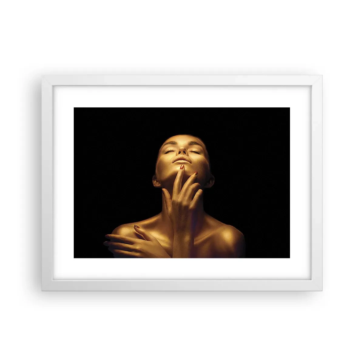 Affiche dans un cadre blanc - Poster - Comme de la soie dorée - 40x30 cm