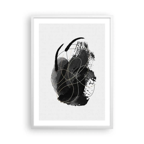 Affiche dans un cadre blanc - Poster - Fait de noir - 50x70 cm