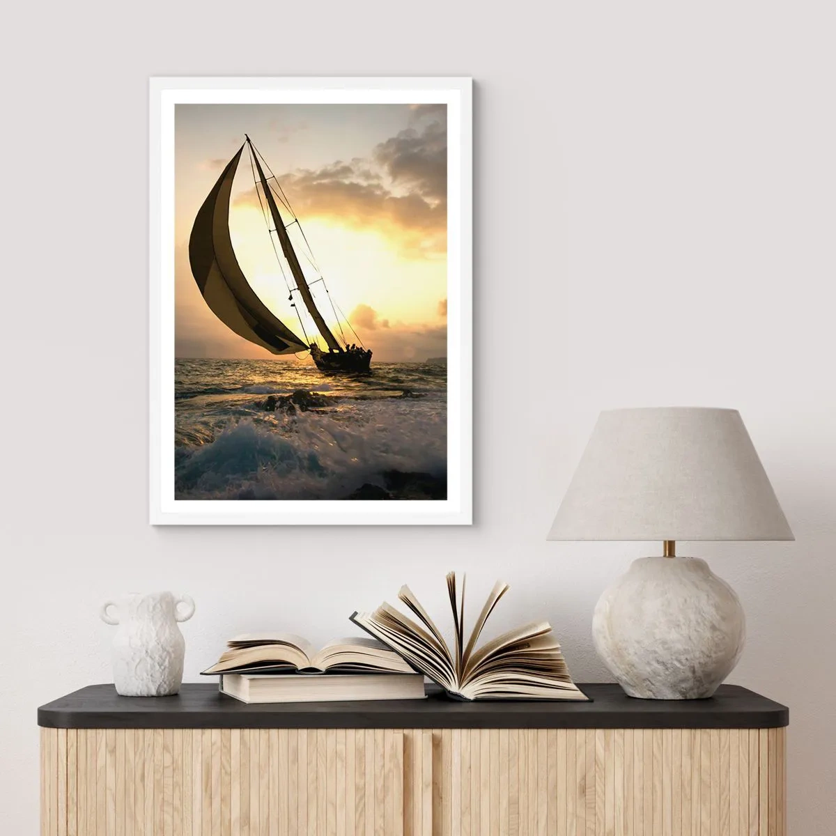 Affiche dans un cadre blanc - Poster - Avec le vent et contre le vent - 30x40 cm