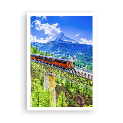 Affiche - Poster - Train dans les Alpes - 70x100 cm