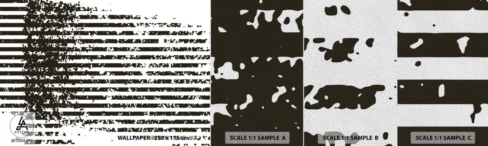 Échantillon de Papier Peint Premium Sand - Rythme et bruissement - Abstraction, Morceau, Graphique - 100x30 cm