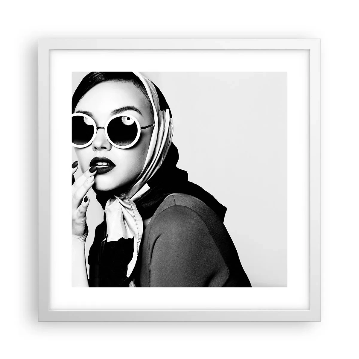 Affiche dans un cadre blanc - Poster - Salutations des années 60 - 40x40 cm