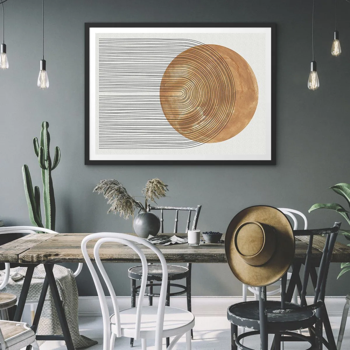 Affiche dans un cadre noir - Poster - Composition solaire - 40x30 cm