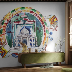 Papier Peint Autocollant Deluxe Sticker - Équilibre mondial hindou - Bouddha, Inde, bouddhisme - 100x70 cm