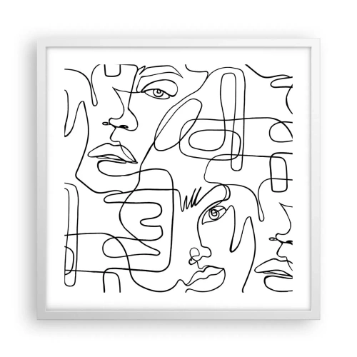 Affiche dans un cadre blanc - Poster - Dans des émotions enchevêtrées - 50x50 cm