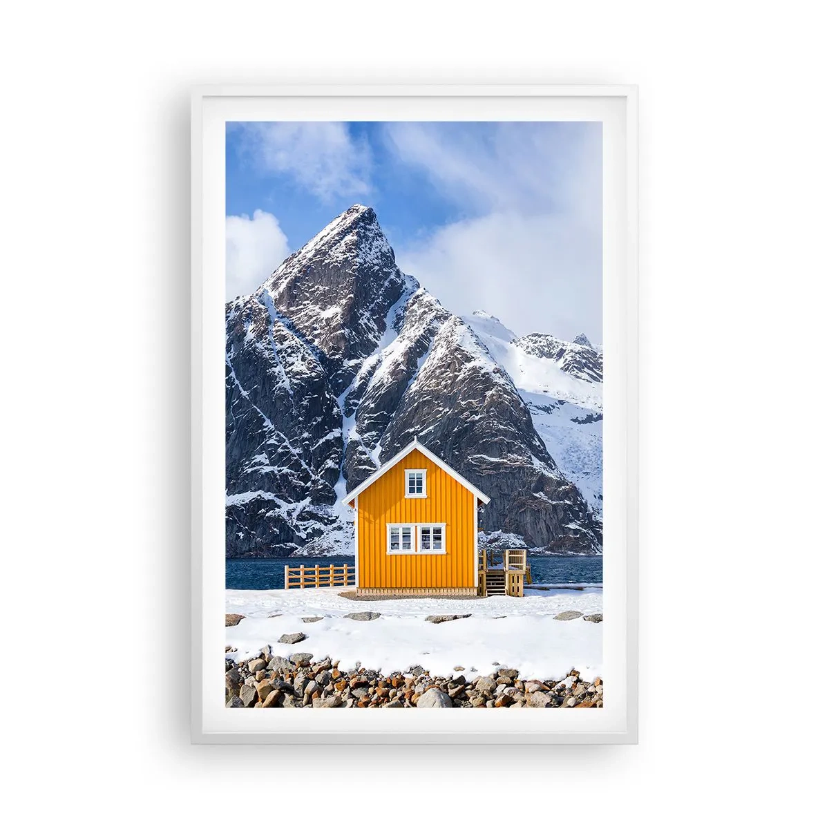 Affiche dans un cadre blanc - Poster - Vacances scandinaves - 61x91 cm