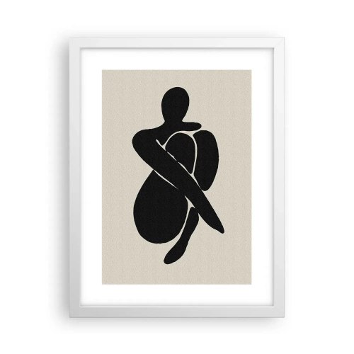 Affiche dans un cadre blanc - Poster - Dans ses propres bras - 30x40 cm