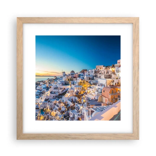 Affiche dans un chêne clair - Poster - L'essence de la grecque - 30x30 cm