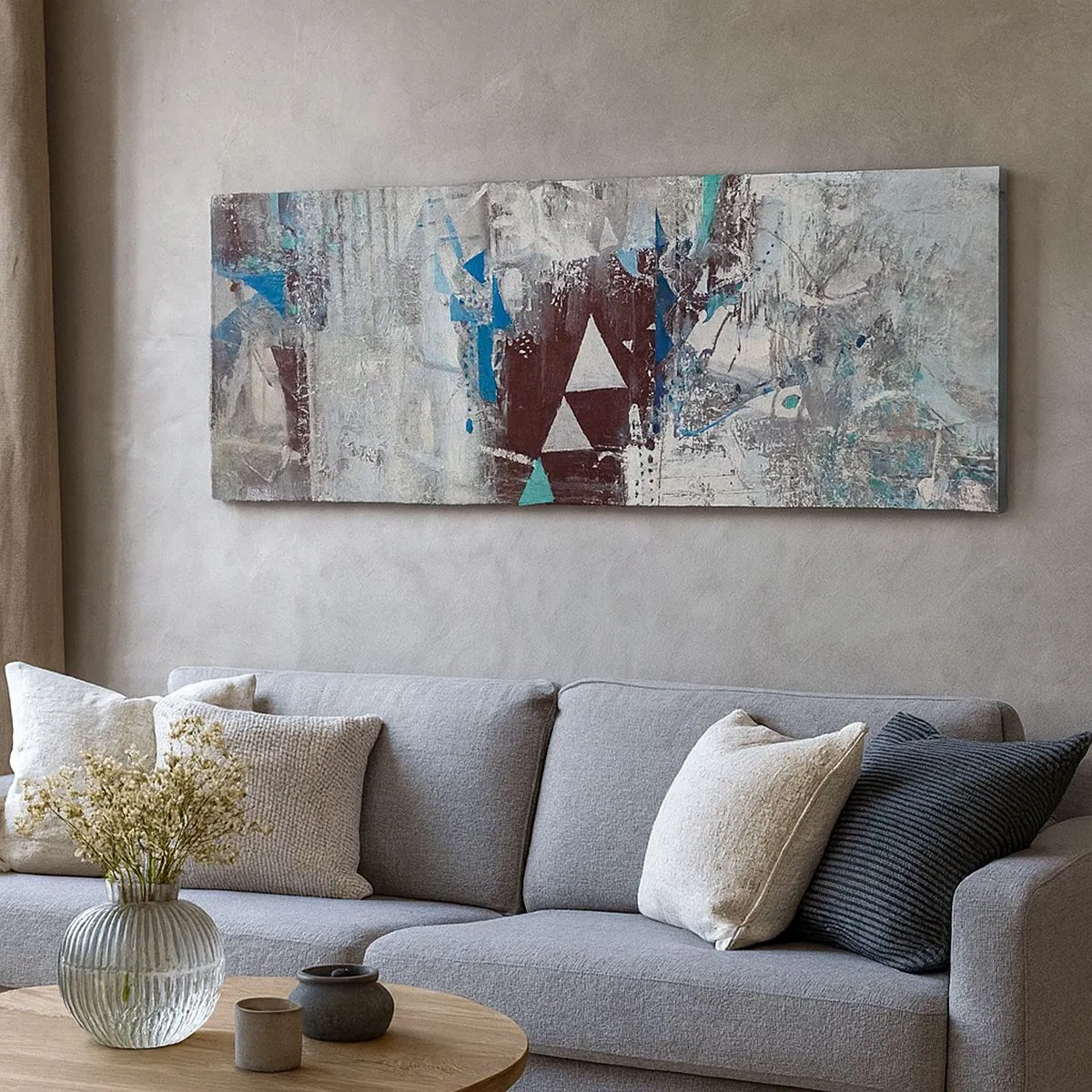Impression sur toile - Image sur toile - Ordre prioritaire des triangles - 100x40 cm