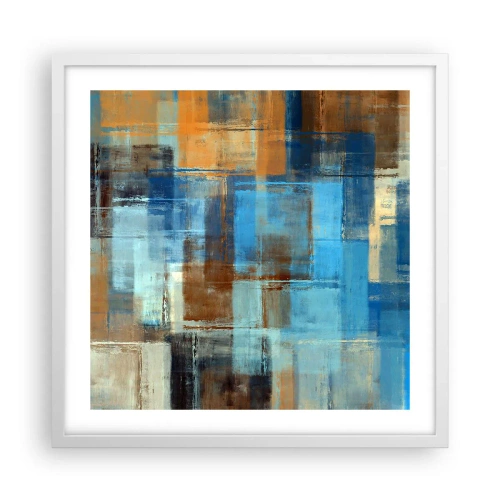Affiche dans un cadre blanc - Poster - A travers le voile bleu - 50x50 cm