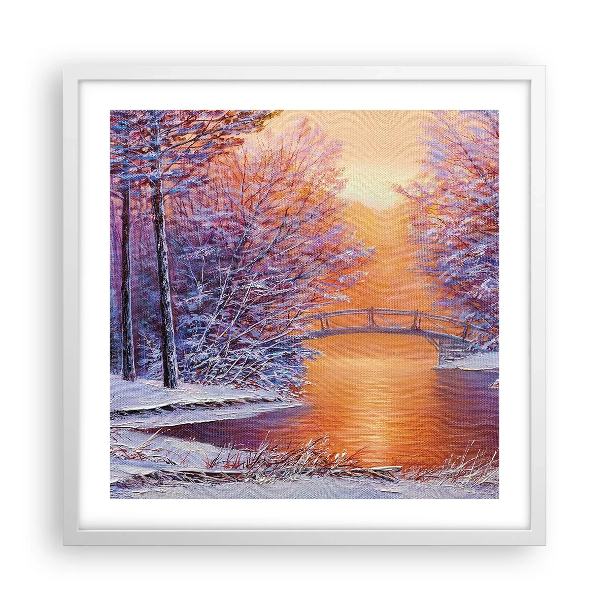 Affiche dans un cadre blanc - Poster - On se rencontre ici - 50x50 cm