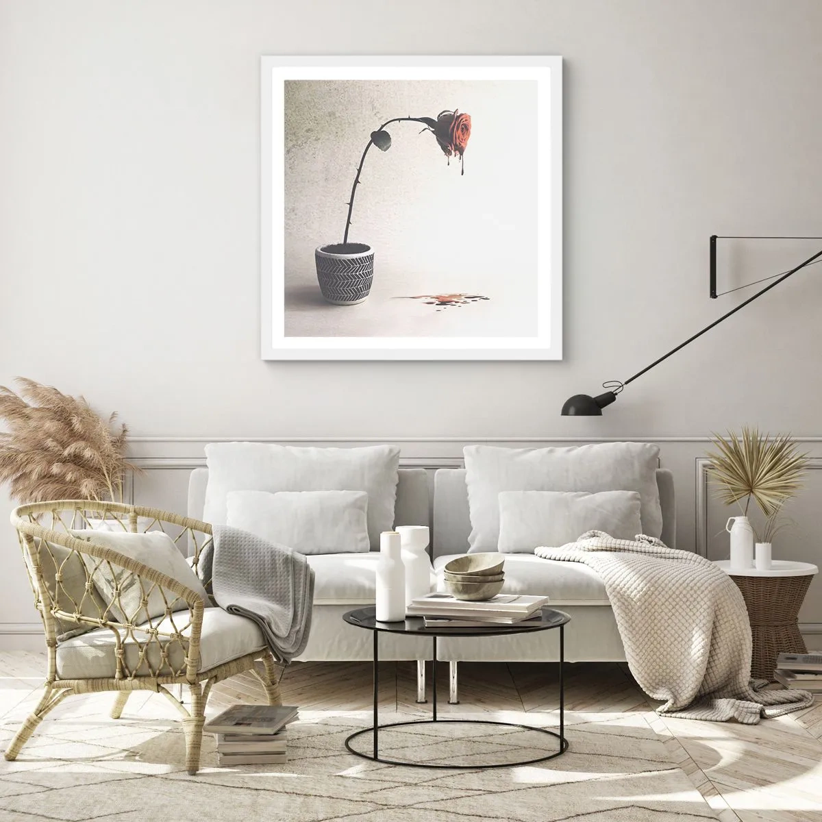 Affiche dans un cadre blanc - Poster - Rosa dolorosa - 60x60 cm