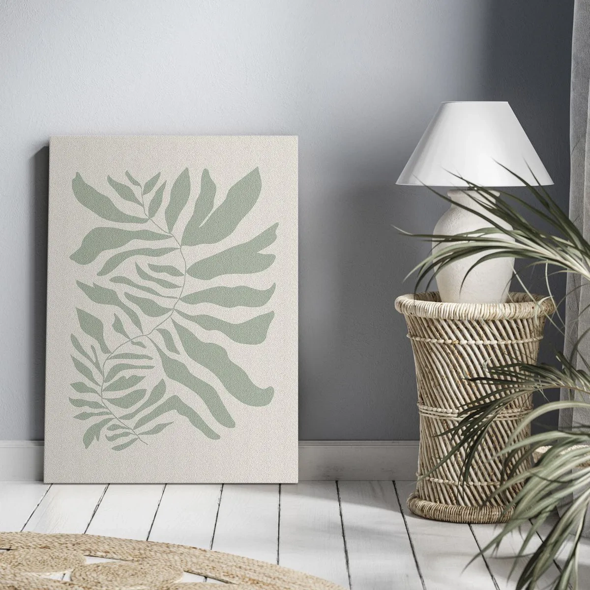 Impression sur toile - Image sur toile - Brindille d'émeraude - 65x120 cm