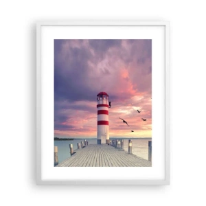 Affiche dans un cadre blanc - Poster - C'est l'heure d'aller au port - 40x50 cm