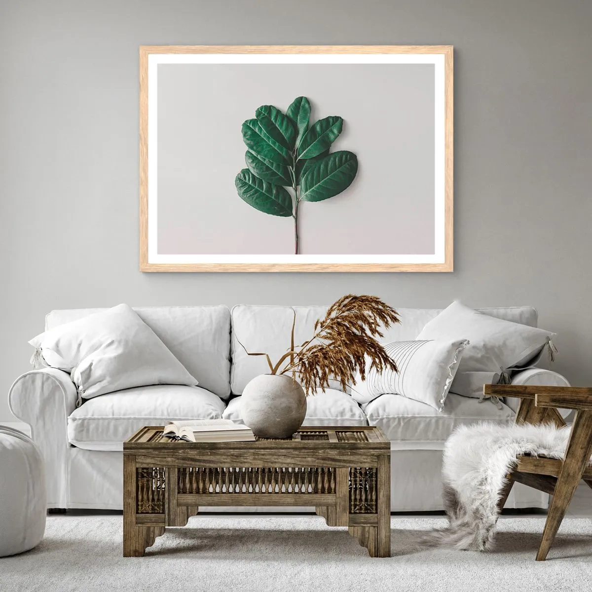 Affiche dans un chêne clair - Poster - Dessin de la nature elle-même - 40x30 cm