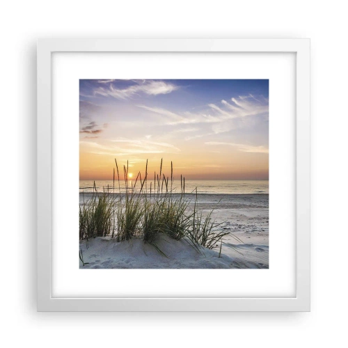 Affiche dans un cadre blanc - Poster - Regarde, pense, ressent - 30x30 cm