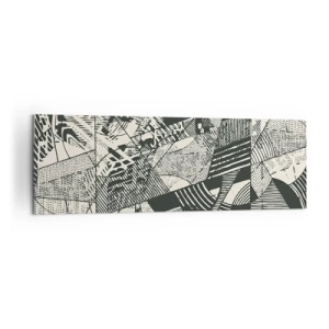 Impression sur toile - Image sur toile - Motifs géométriques abstraits dans des tons de vert sur fond clair - 160x50cm - Dynamique du modernisme - Décoration murale moderne pour le salon et la chambre ARTTOR