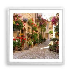 Affiche dans un cadre blanc - Poster - Une inondation de fleurs  - 50x50 cm