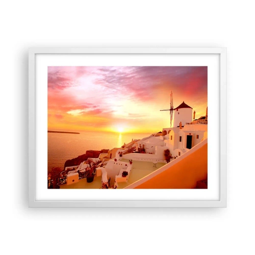 Affiche dans un cadre blanc - Poster - Fondre en blanc et or - 50x40 cm