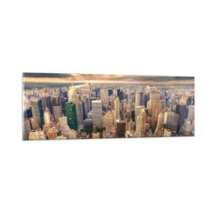 Impression sur verre - Image sur verre - Métropole dorée - 90x30 cm