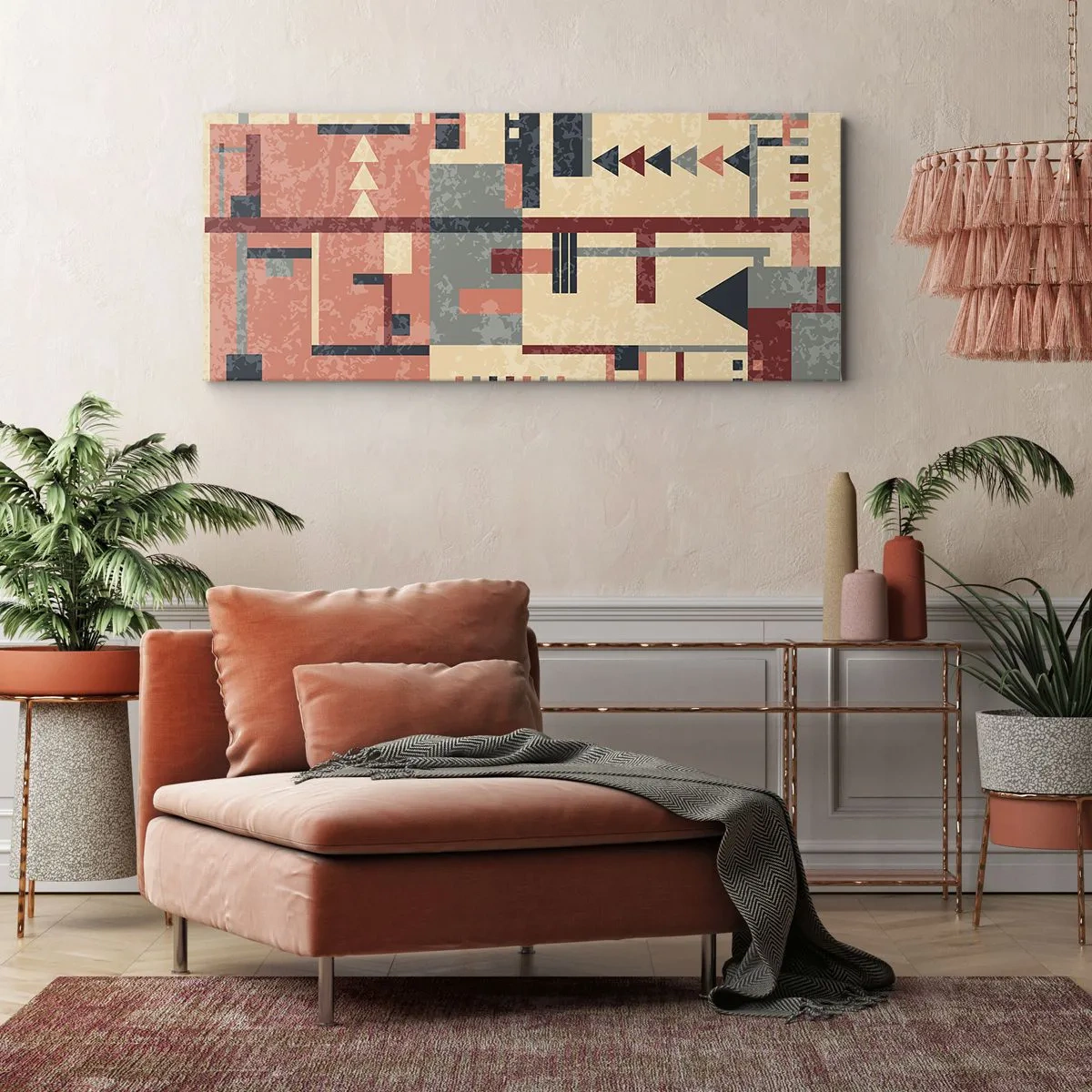 Impression sur toile - Image sur toile - Une combinaison de verticaux et d'horizontaux - 100x40 cm
