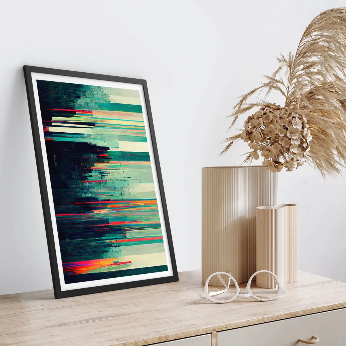 Affiche dans un cadre noir - Poster - Ville futuriste - 40x50 cm