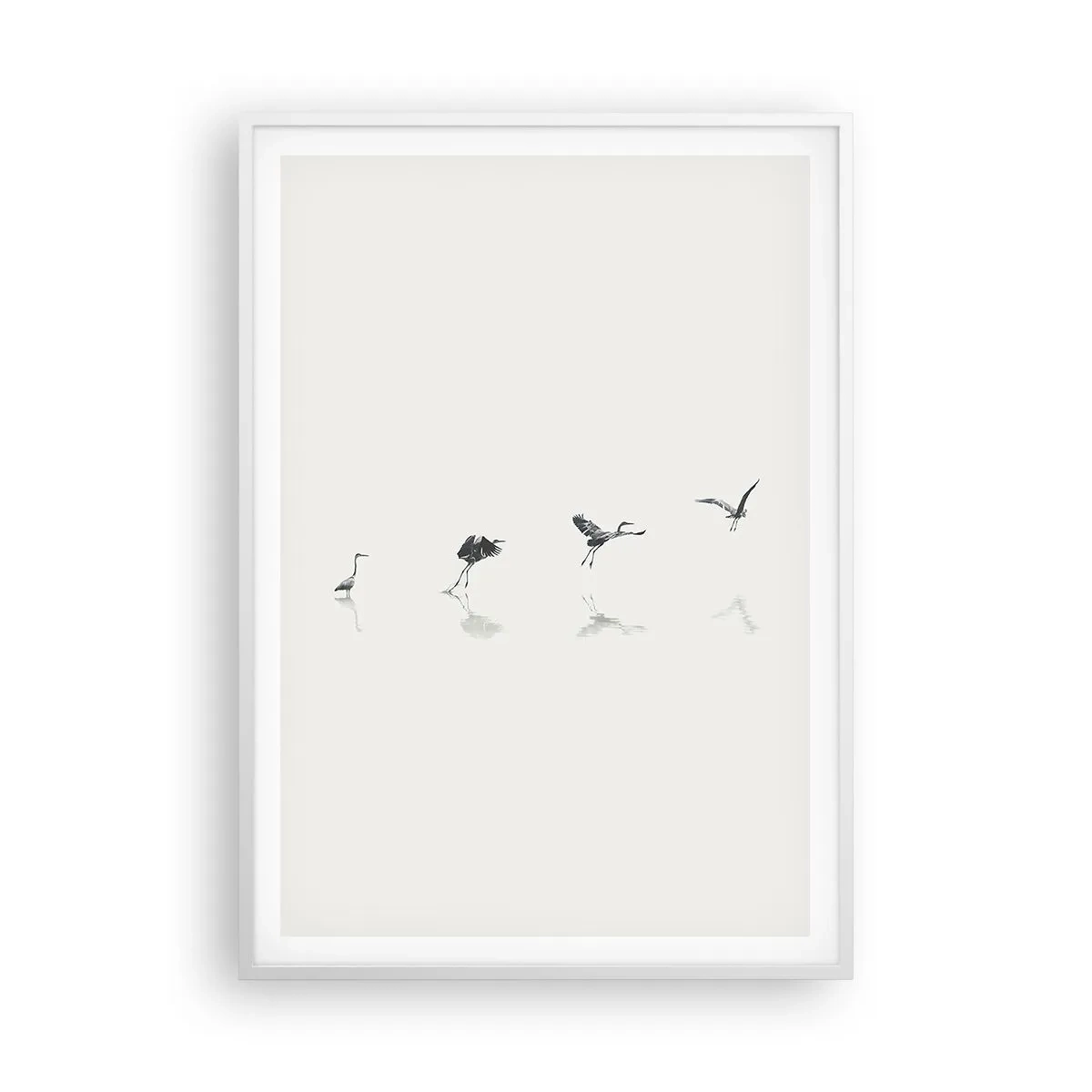 Affiche dans un cadre blanc - Poster - Quatre étapes simples - 70x100 cm