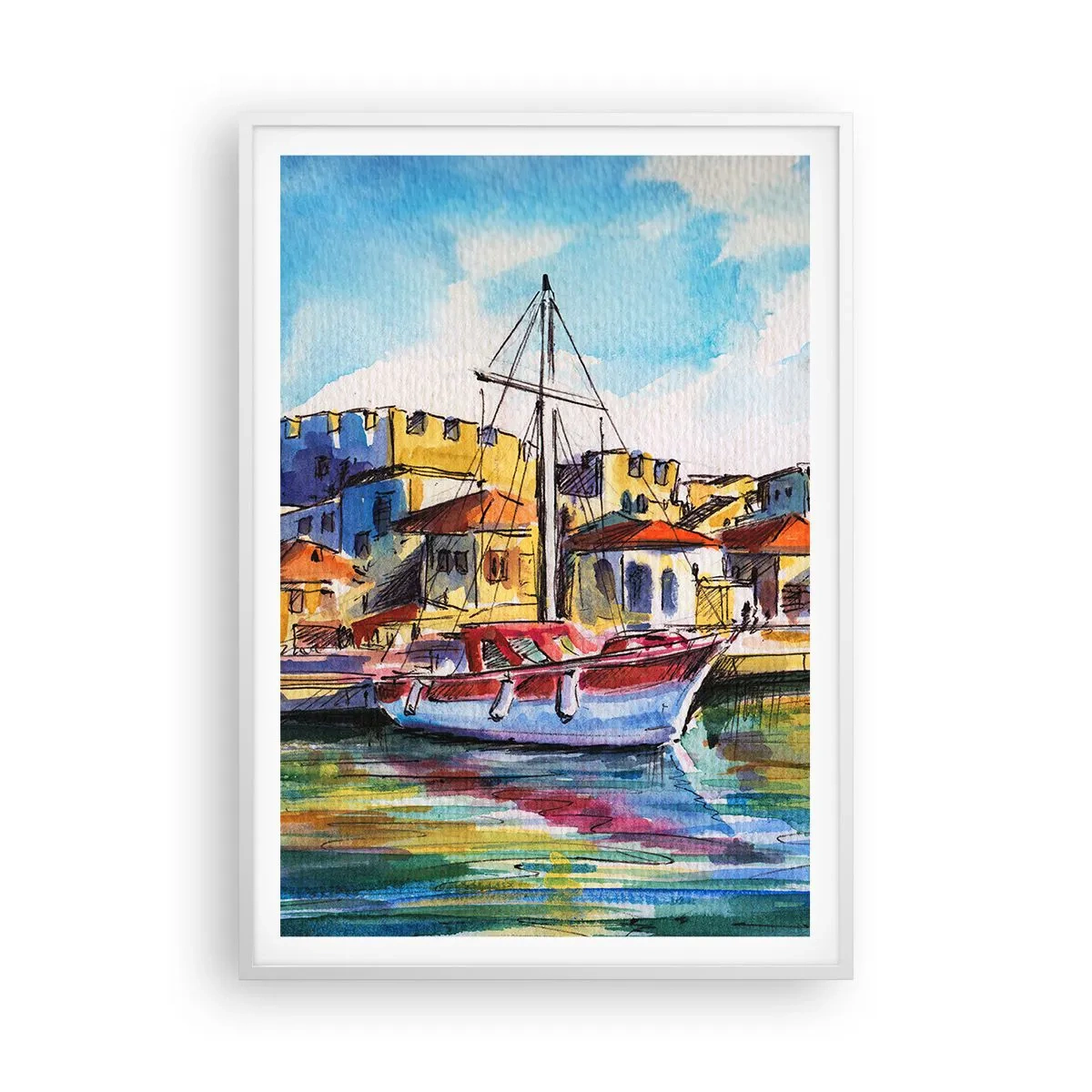 Affiche dans un cadre blanc - Poster - Après-midi arc-en-ciel - 70x100 cm