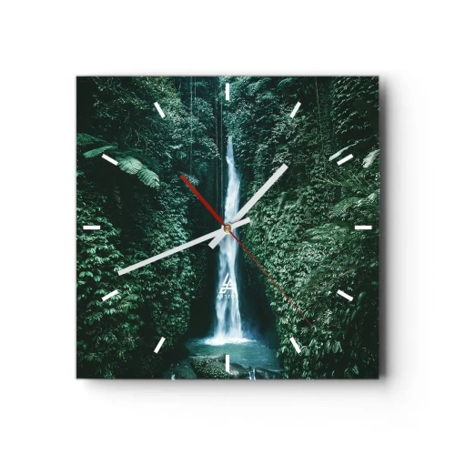 Horloge murale - Pendule murale - Fontaine tropicale - 40x40 cm