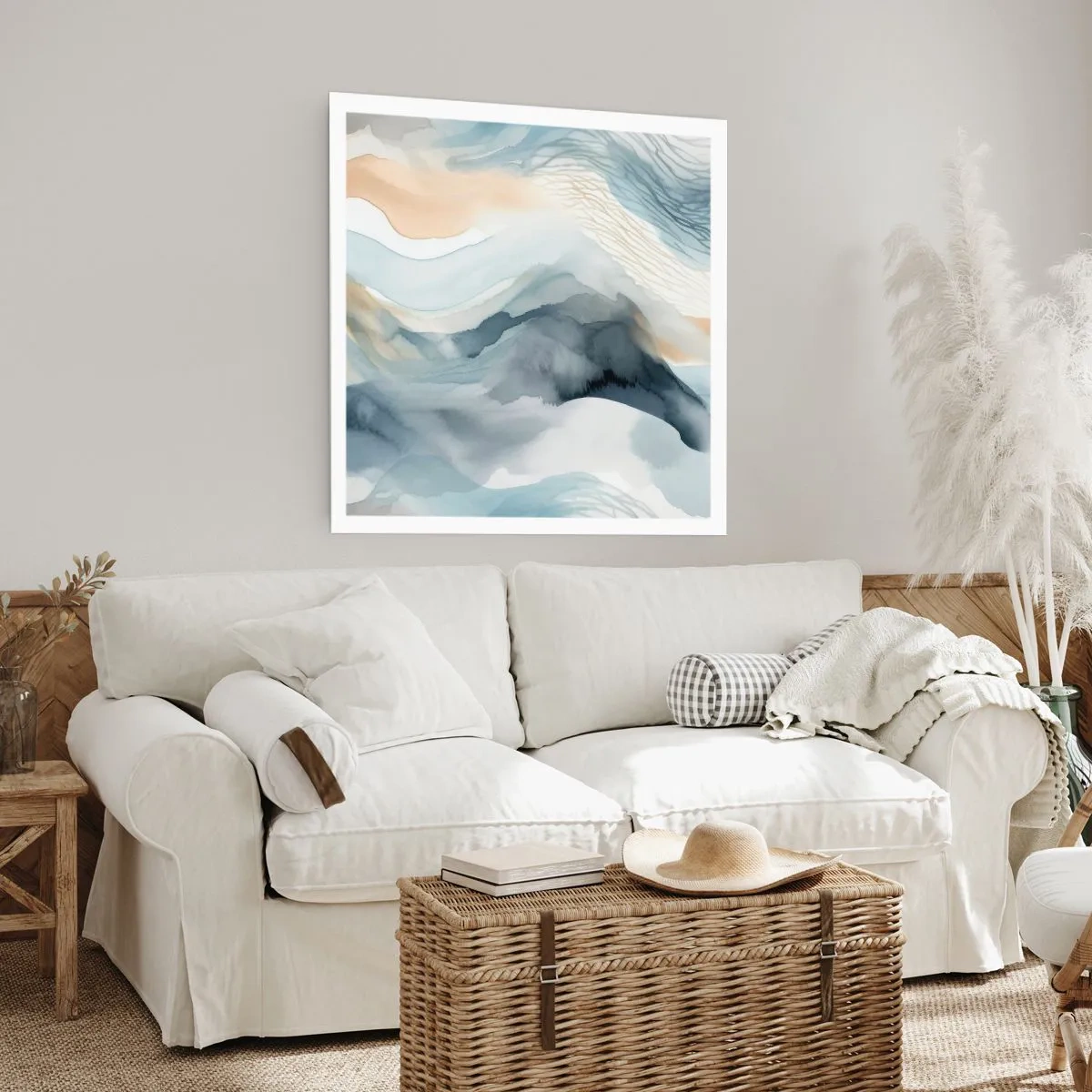 Affiche - Poster - Abstraction enneigée et brumeuse - 40x40 cm