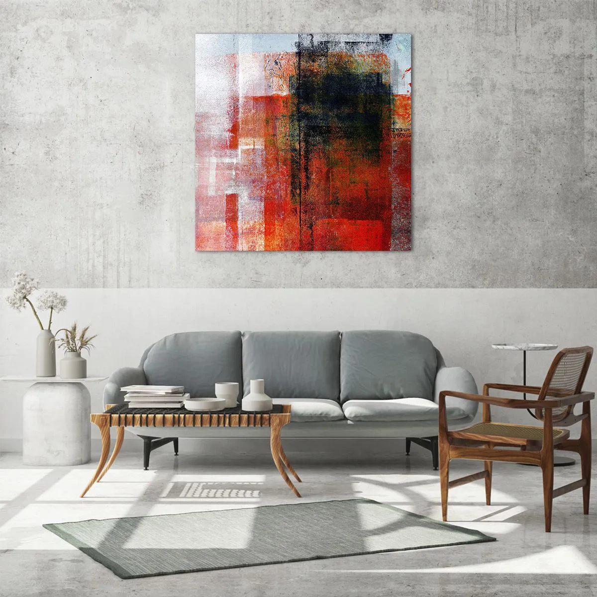 Impression sur verre - Image sur verre - Composition embrasée - 60x60 cm