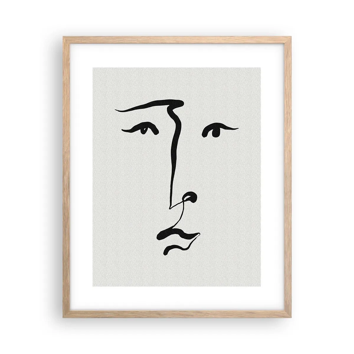 Affiche dans un chêne clair - Poster - Portrait avec une seule ligne - 40x50 cm