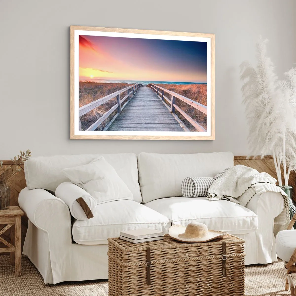 Affiche dans un chêne clair - Poster - Aurore baltique du soir - 70x50 cm