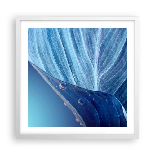 Affiche dans un cadre blanc - Poster - Gouttes cachées du bleu - 50x50 cm
