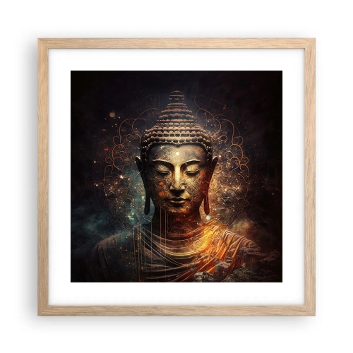 Affiche dans un chêne clair - Poster - Équilibre spirituel - 40x40 cm