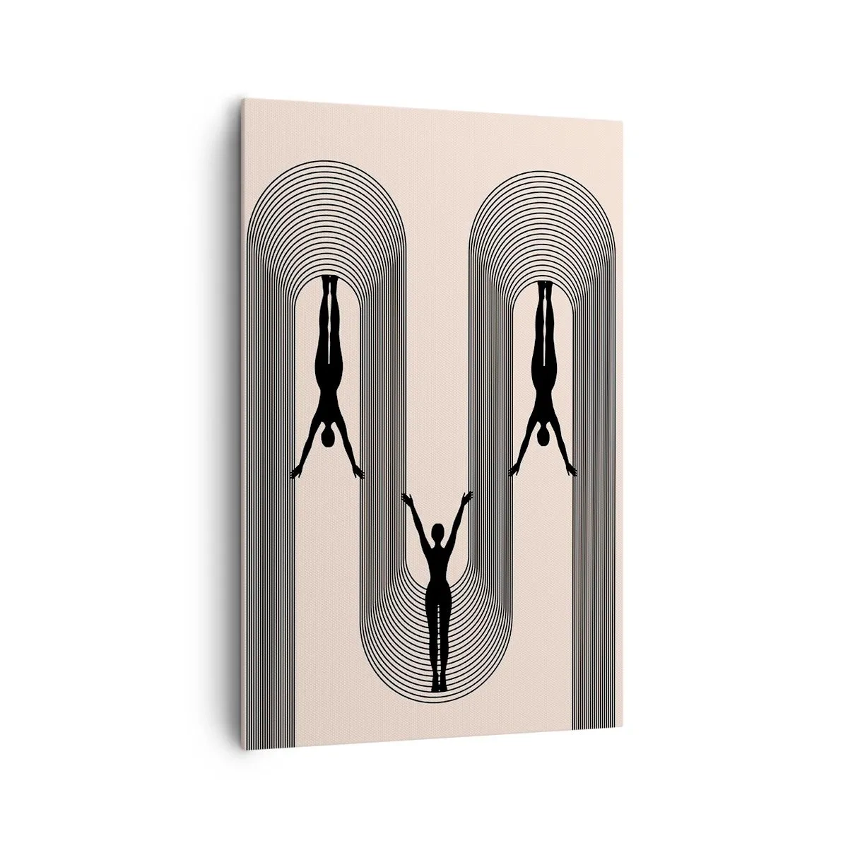 Impression sur toile - Image sur toile - Silhouettes géométriques sur fond beige - 80x120cm - Les jambes en l’air - Décoration murale moderne pour le salon et la chambre ARTTOR