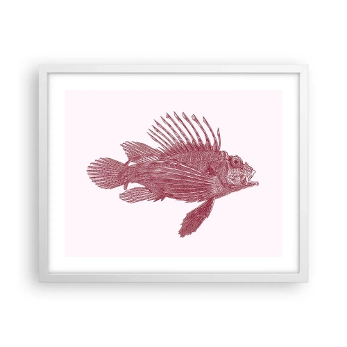 Affiche dans un cadre blanc - Poster - Un habitant des eaux exotiques - 50x40 cm