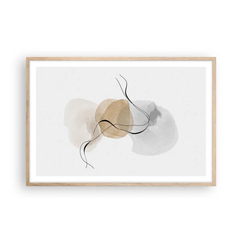 Affiche dans un chêne clair - Poster - Perles d'air - 91x61 cm