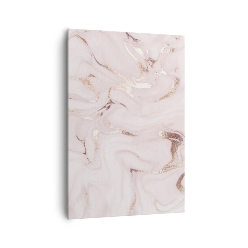 Impression sur toile - Image sur toile - Abstraction élégante dans des tons de rose et d'or - 70x100cm - Dans un châle rose - Décoration murale moderne pour le salon et la chambre ARTTOR