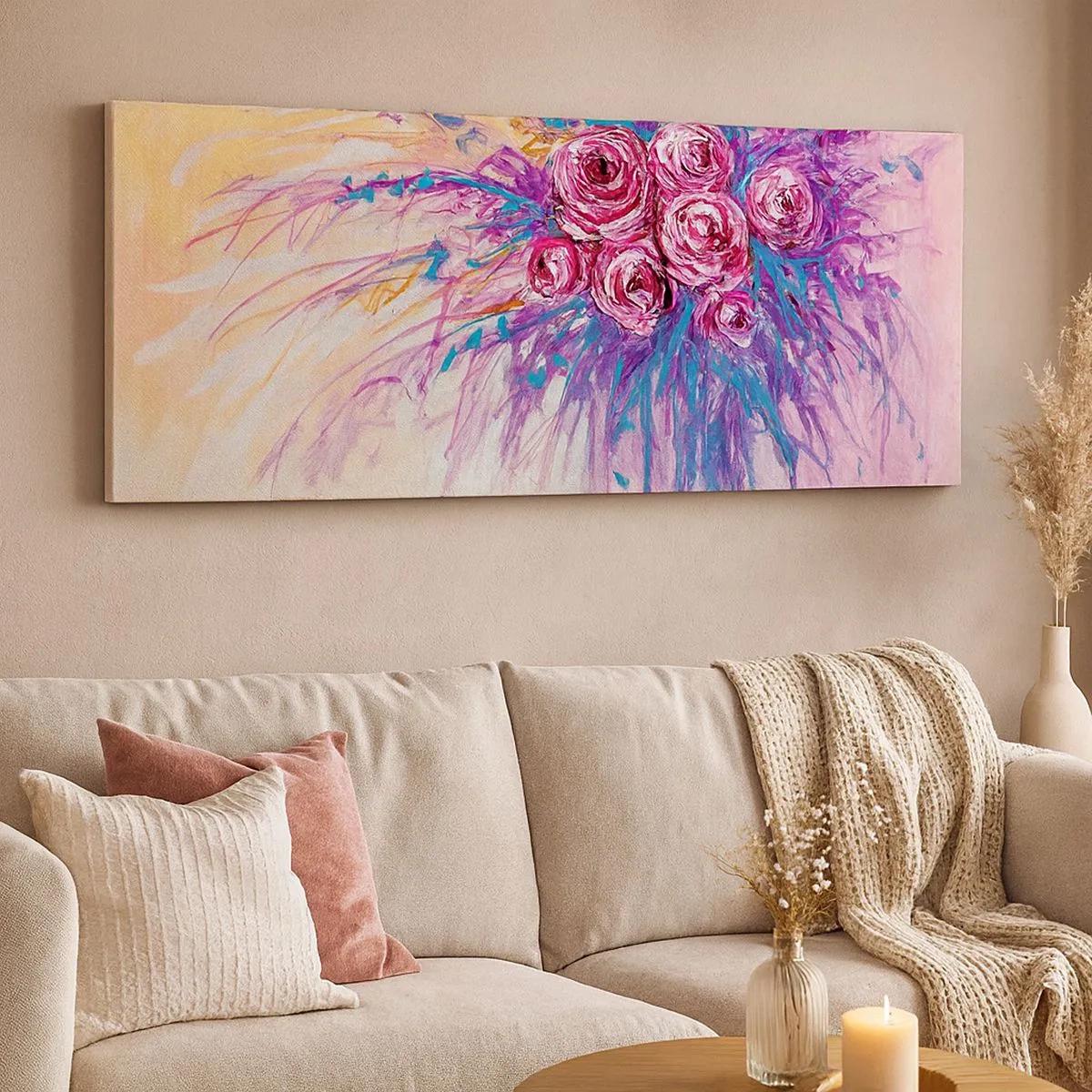 Impression sur toile - Image sur toile - Fontaine aux roses - 100x40 cm