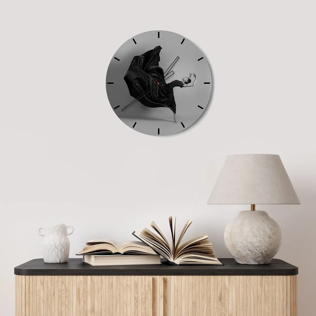 Horloge murale - Pendule murale - Musique ailées - 30x30 cm