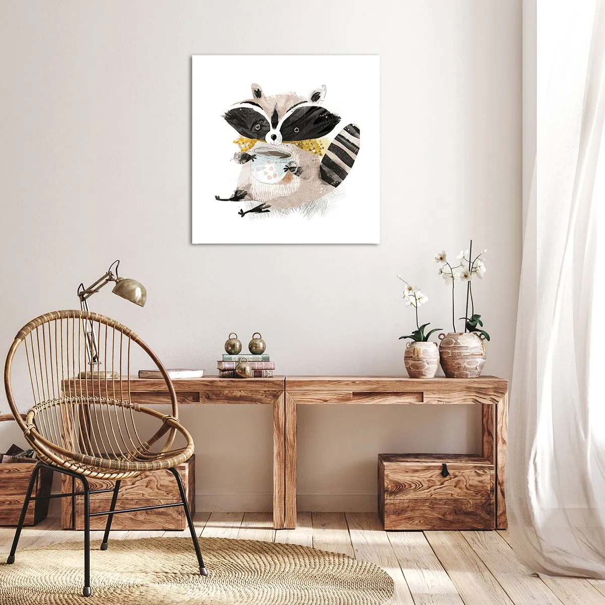 Impression sur toile - Image sur toile - Mon ami le raton laveur - 60x60 cm