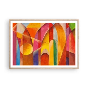 Affiche dans un chêne clair - Poster - Cathédrale du soleil - 100x70 cm