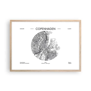 Affiche dans un chêne clair - Poster - Anatomie de Copenhague - 70x50 cm
